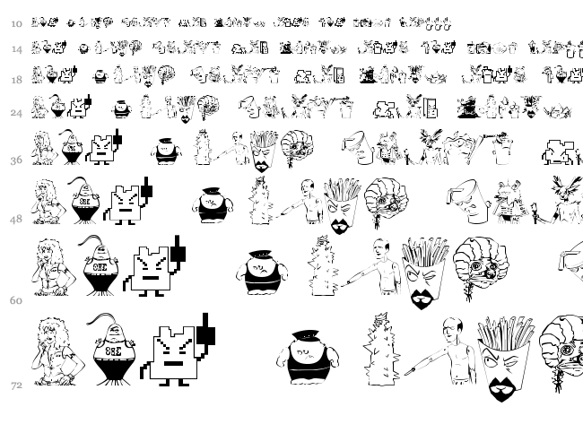 Aqua Teen Hunger font waterfall